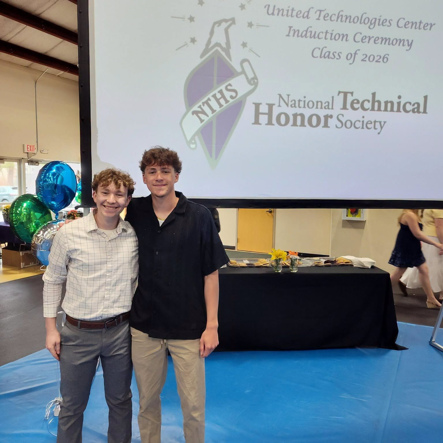 Two Bangor Christian students at the National Technical Honor Society induction ceremony